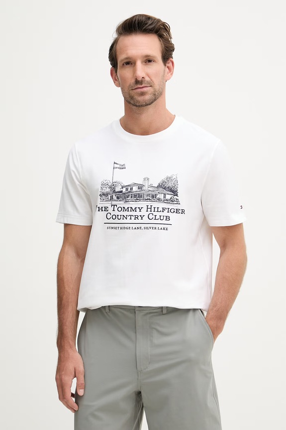 Tommy Hilfiger t-shirt ανδρικό βαμβακερό λευκό MW0MW42390