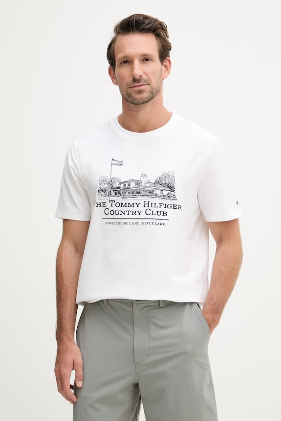 Tommy Hilfiger t-shirt ανδρικό βαμβακερό λευκό MW0MW42390