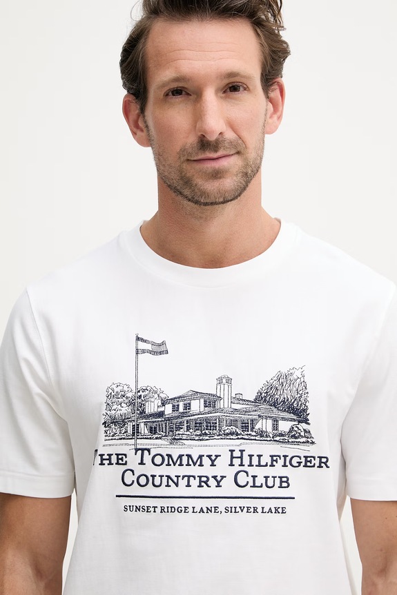 Tommy Hilfiger t-shirt ανδρικό βαμβακερό λευκό MW0MW42390