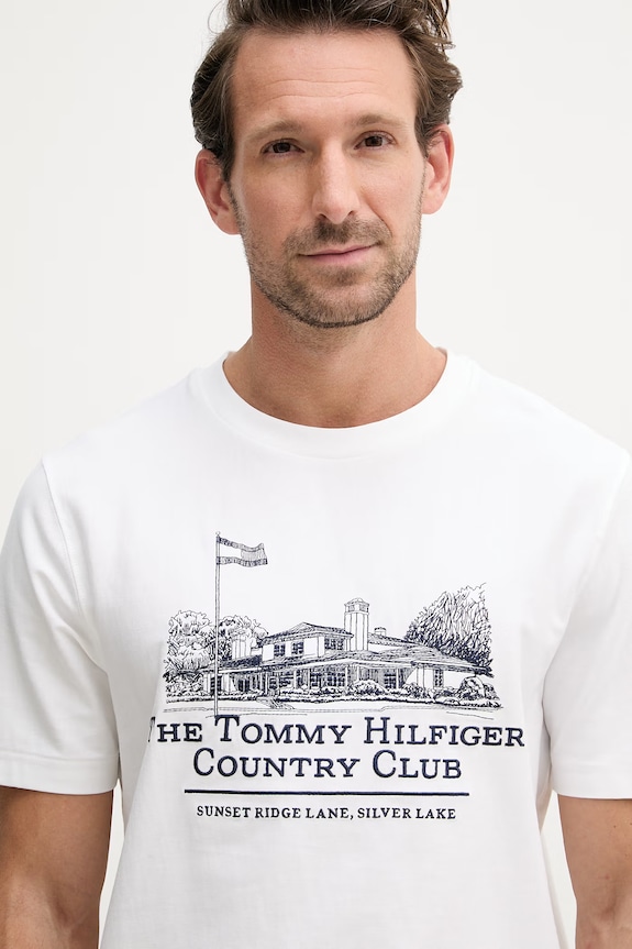 Tommy Hilfiger t-shirt ανδρικό βαμβακερό λευκό MW0MW42390