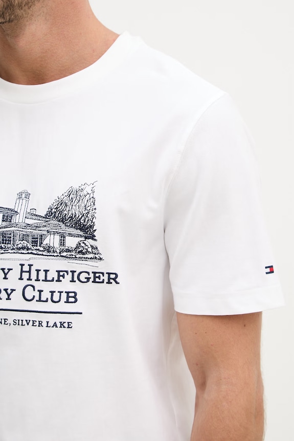 Tommy Hilfiger t-shirt ανδρικό βαμβακερό MW0MW42390 λευκό