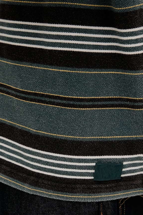 Vans tričko pánské bavlněné Premium LX Pique Stripe SS VN000T6BFRJ1 zelená