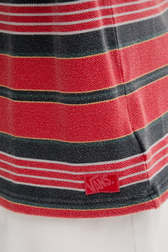 Vans tricou basic pentru bărbați, din bumbac Premium LX Pique Stripe SS VN000T6BIZQ1 rosu