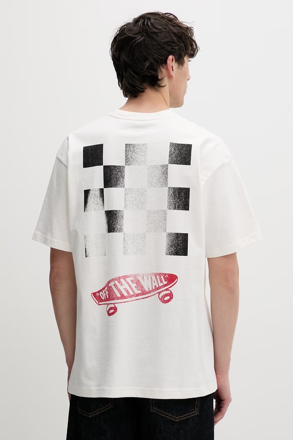 Vans t-shirt męski bawełniany Premium LX Full Deck SS beżowy VN000T6VC9F1