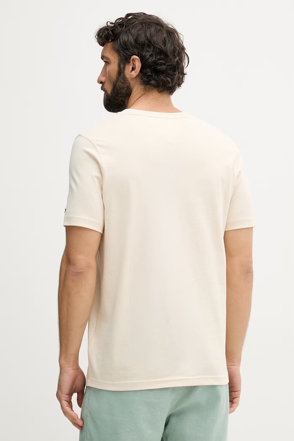 Îmbrăcăminte Tommy Hilfiger tricou pentru bărbați, din bumbac MW0MW42385 bej