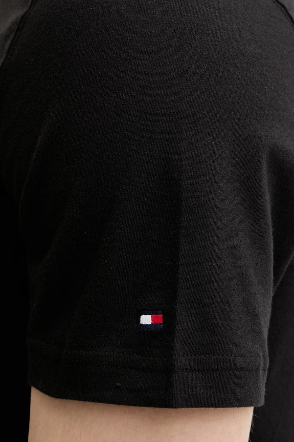 Tommy Hilfiger t-shirt ανδρικό βαμβακερό MW0MW42385 μαύρο