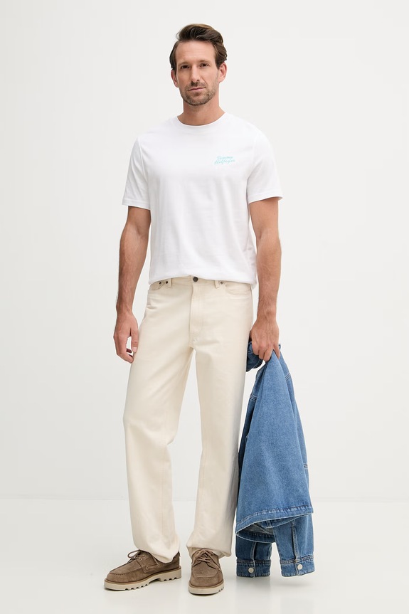 Tommy Hilfiger T-shirt Ανδρικό βαμβακερό MW0MW42386 λευκό SS26