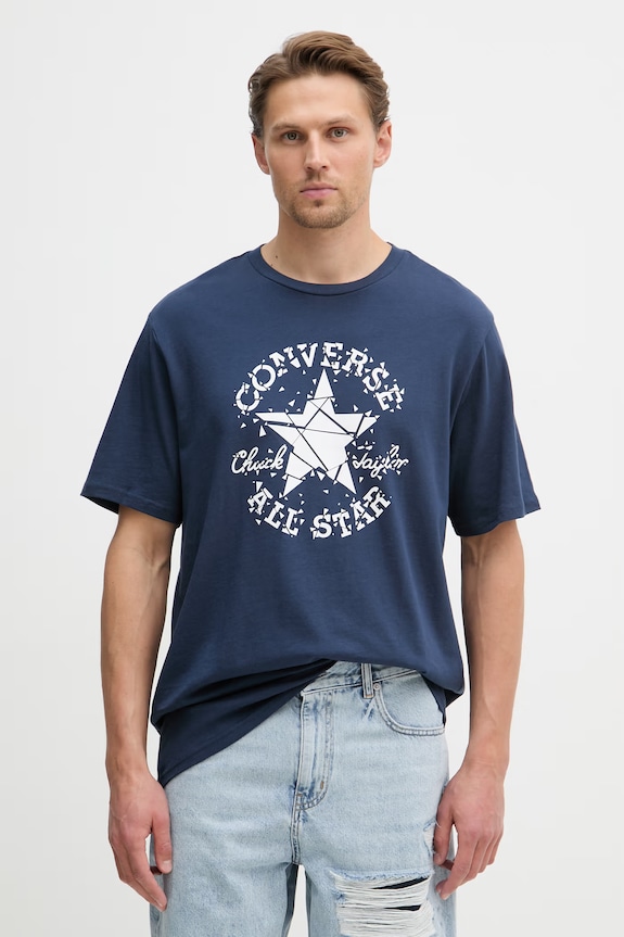 Converse tricou pentru bărbați, din bumbac bleumarin CVM6T087