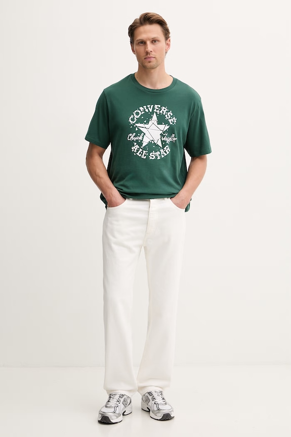 Converse tricou pentru bărbați, din bumbac CVM6T087 verde SS26
