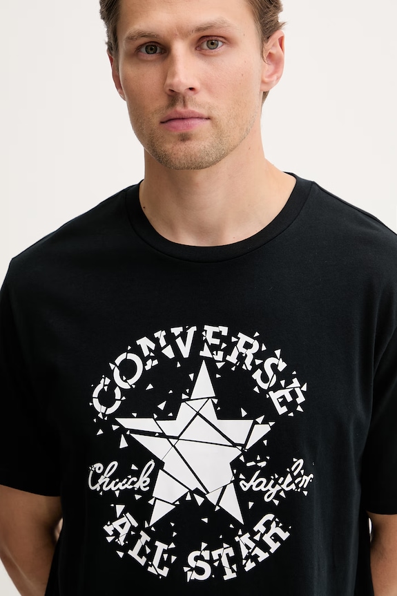 Converse tricou pentru bărbați, din bumbac negru CVM6T087