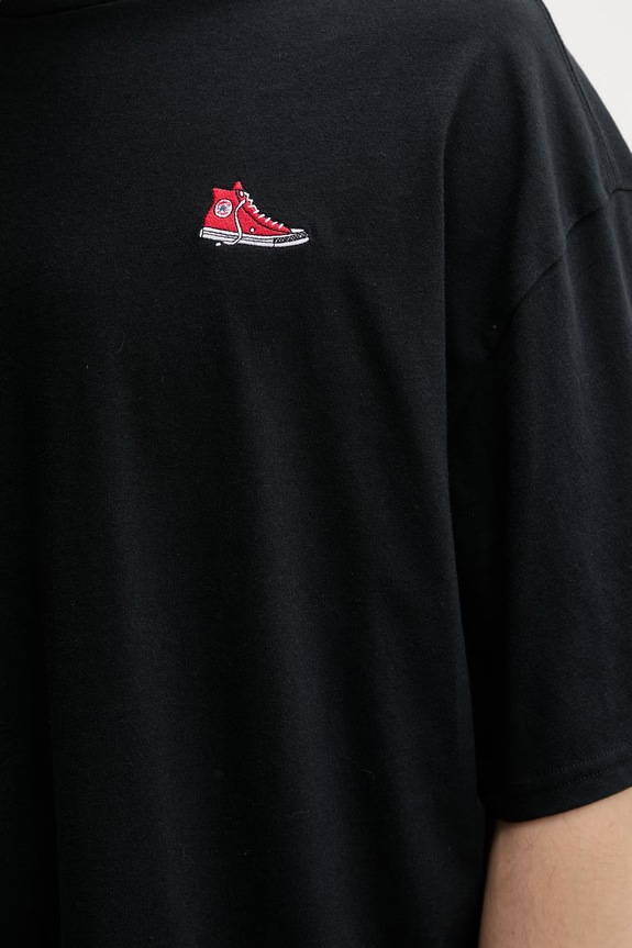 Converse t-shirt da uomo in cotone CVM6T066 nero