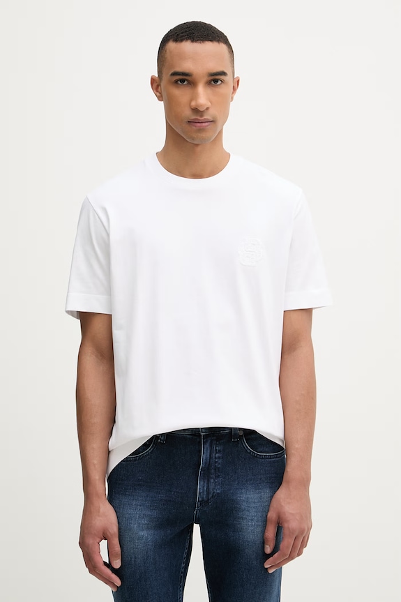 BOSS t-shirt da uomo in cotone Tames 52 bianco 50560328