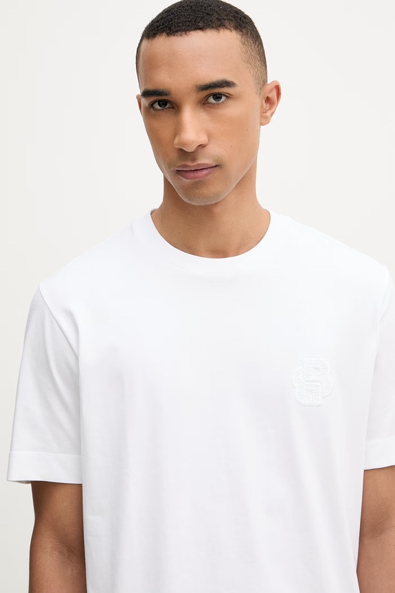 BOSS t-shirt da uomo in cotone Tames 52 bianco 50560328