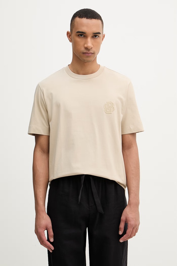 BOSS t-shirt da uomo in cotone Tames 52 beige 50560328