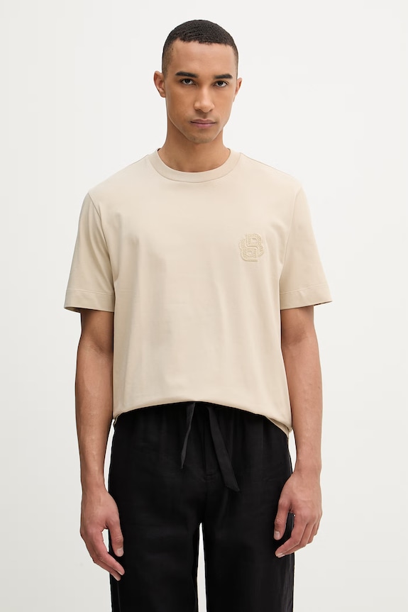 BOSS t-shirt da uomo in cotone Tames 52 beige 50560328