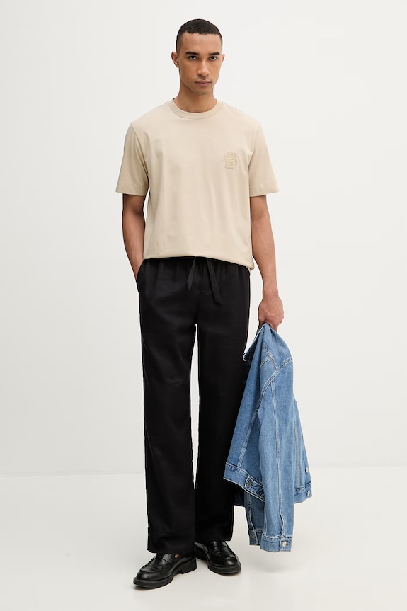 BOSS t-shirt da uomo in cotone Tames 52 50560328 beige SS26