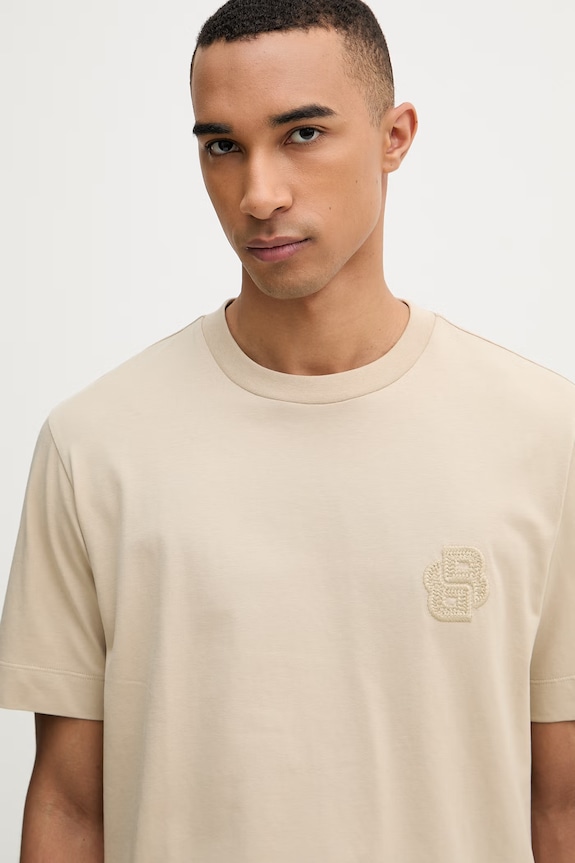 BOSS t-shirt da uomo in cotone Tames 52 beige 50560328