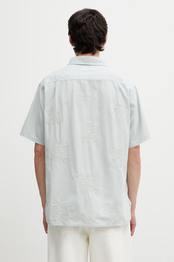 Odzież Kenzo Shirt SC koszula bawełniana męska FG55DC1047F0 niebieski
