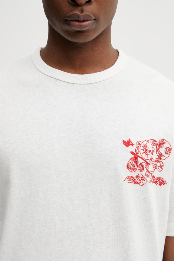 Kenzo t-shirt bawełniany GOTS KENZO CARTOON OUTLINED CL biały FG55TS2164SK