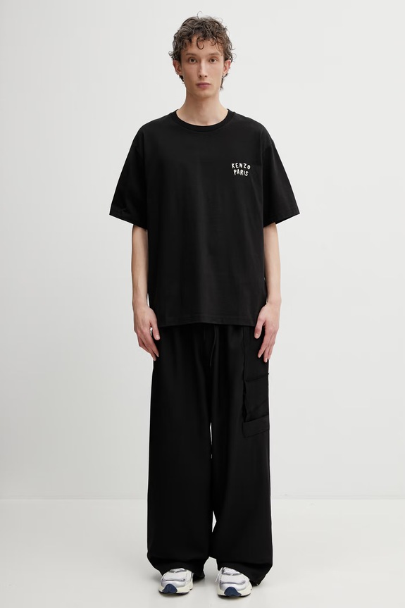 Kenzo GOTS KENZO BOKE HEART OVERSIZE bavlněné pánské FG55TS4054SY černá