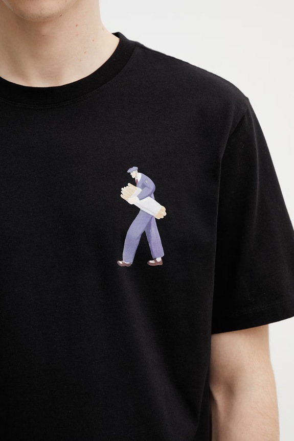 Filling Pieces Bakery T-shirt bawełniany męski czarny 412620500286.130