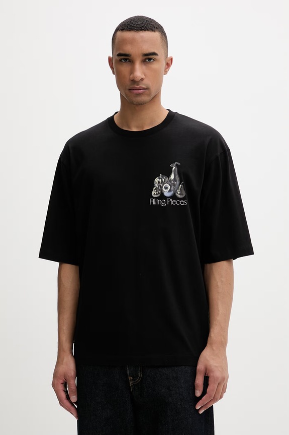 Odzież Filling Pieces T-shirt męski bawełniany Chrome Fruit 412620501291.130 czarny