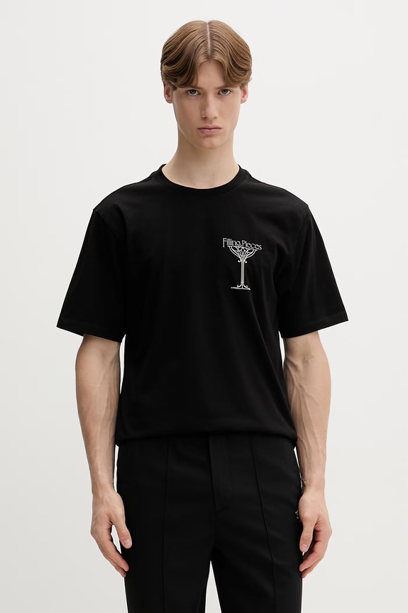 Odzież Filling Pieces T-shirt męski bawełniany Champagne 412620500288.130 czarny