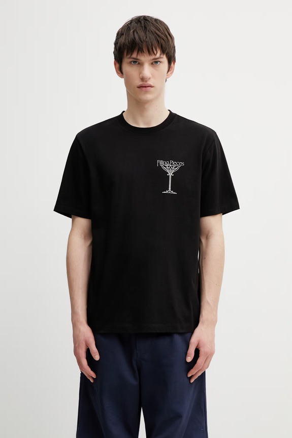 Abbigliamento Filling Pieces Champagne t-shirt in cotone da uomo 412620500288.130 nero