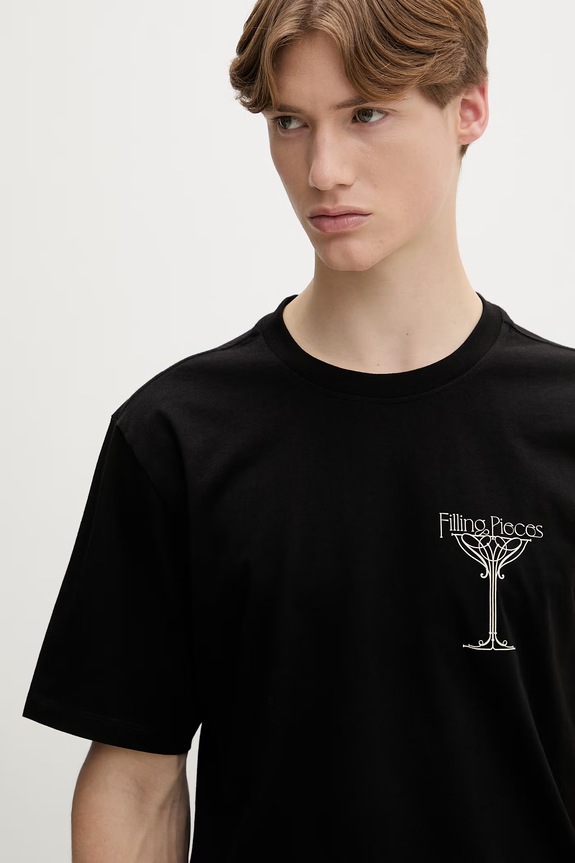 Filling Pieces T-shirt męski bawełniany Champagne czarny 412620500288.130