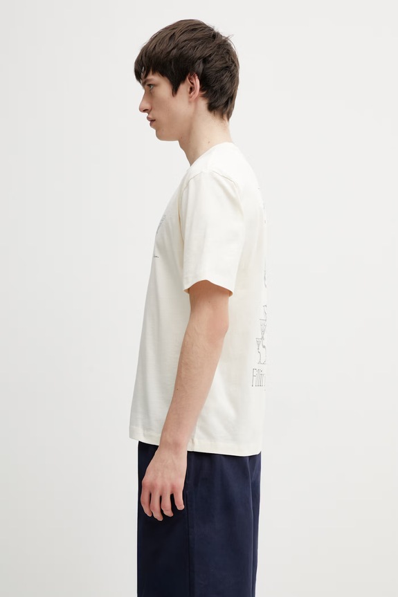 Filling Pieces Champagne T-shirt męski bawełniany 412620500288.214 beżowy SS26