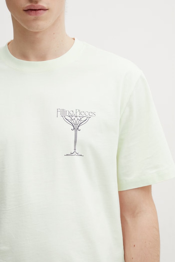 Filling Pieces Champagne T-shirt męski bawełniany beżowy 412620500288.214