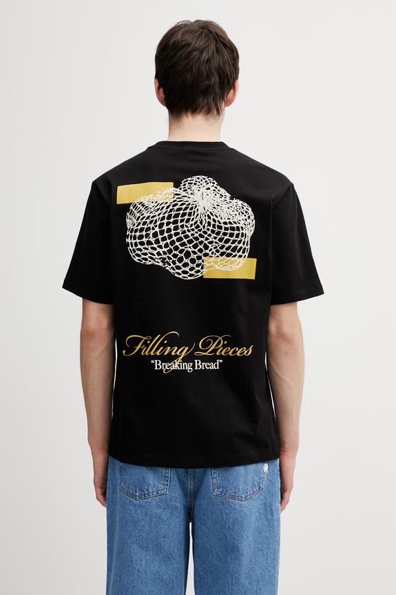 Filling Pieces Citrus T-shirt męski bawełniany nadruk czarny 412620500290.130