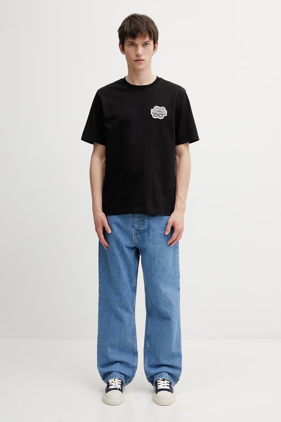 Filling Pieces Gowtu Tonal t-shirt in cotone da uomo 422520500167.130 nero