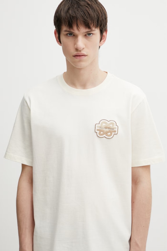 Filling Pieces Gowtu Tonal t-shirt in cotone da uomo beige 422520500167.214