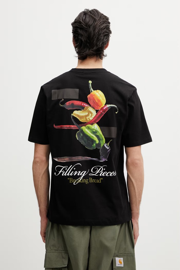 Odzież Filling Pieces Pepper t-shirt męski bawełniany 412620500287.130 czarny