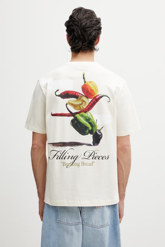 Filling Pieces Pepper t-shirt in cotone da uomo beige 412620500287.214