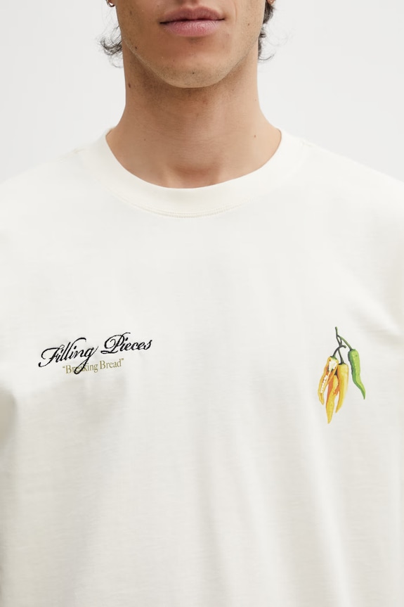 Filling Pieces Pepper t-shirt in cotone da uomo beige 412620500287.214