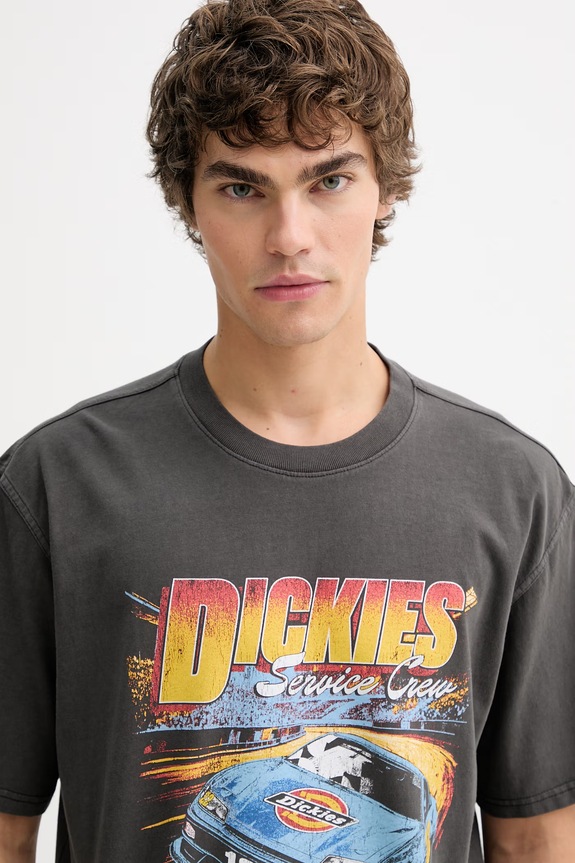 Βαμβακερό μπλουζάκι Dickies γκρί DK0A89FGBLK1