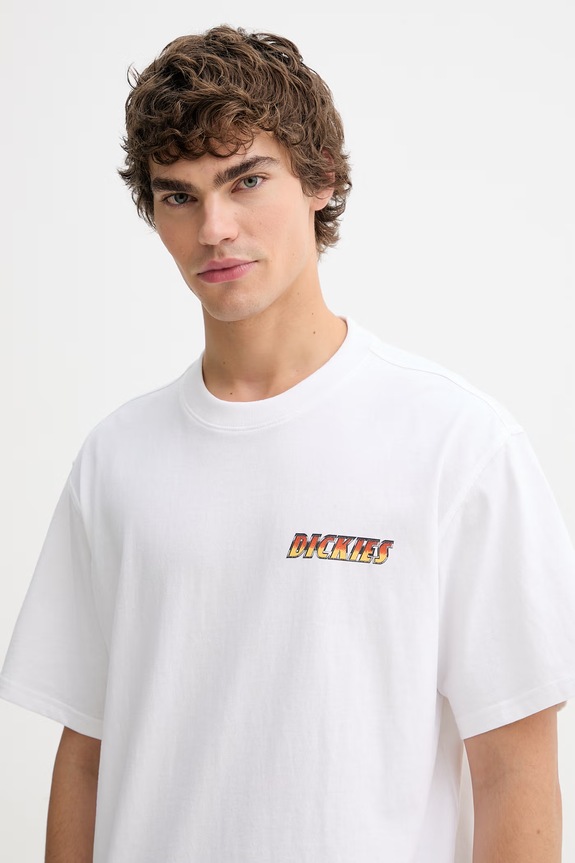 Βαμβακερό μπλουζάκι Dickies λευκό DK0A89EO0WH1