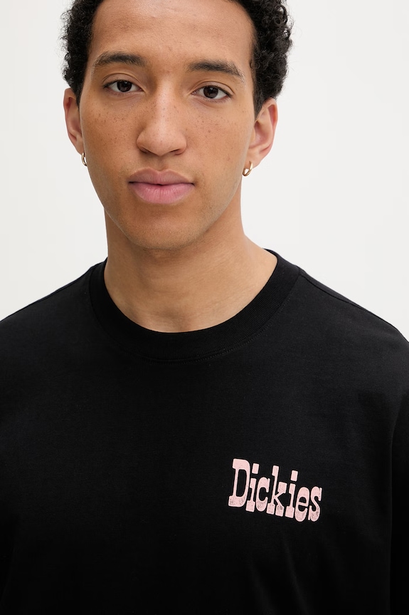 Dickies Oversize t-shirt ανδρικό βαμβακερό μαύρο DK0A88GOBLK1