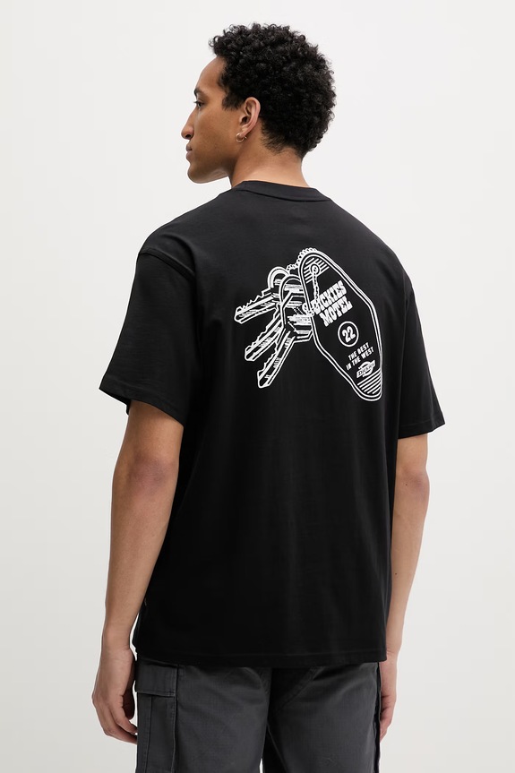 Dickies t-shirt ανδρικό βαμβακερό μαύρο DK0A88JIBLK1