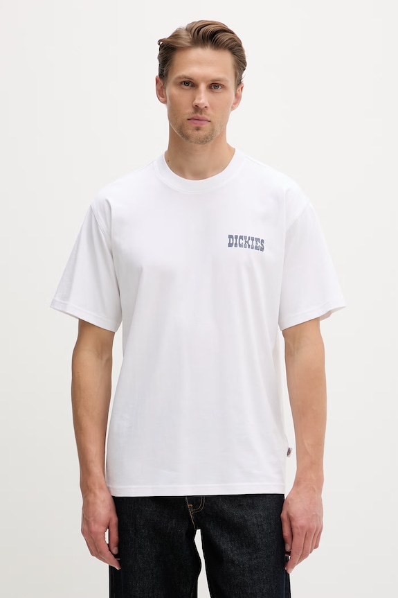 Ρούχα Dickies t-shirt ανδρικό βαμβακερό DK0A88JI0WH1 λευκό