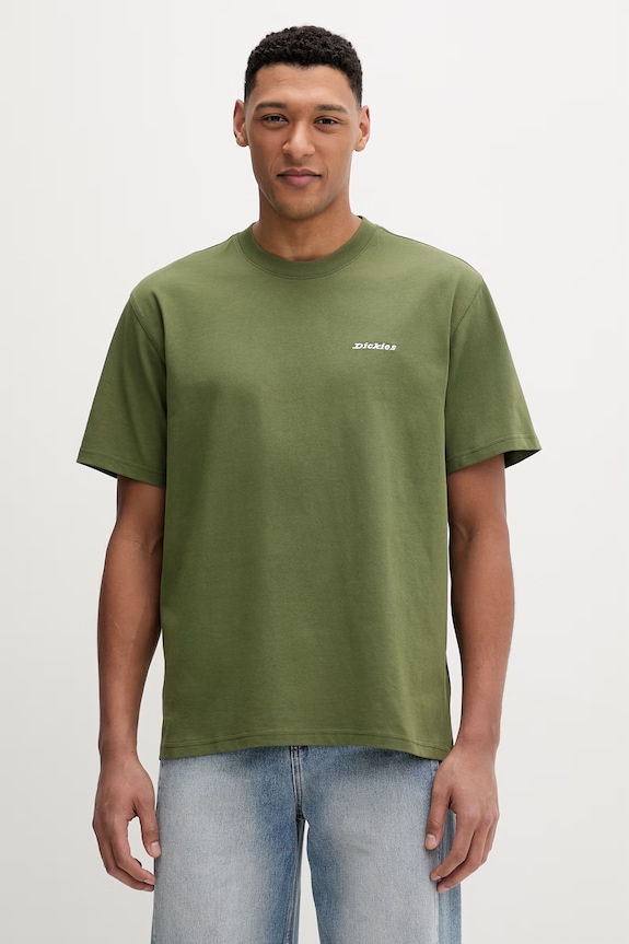 Bavlnené tričko Dickies nášivka zelená DK0A89ENK721