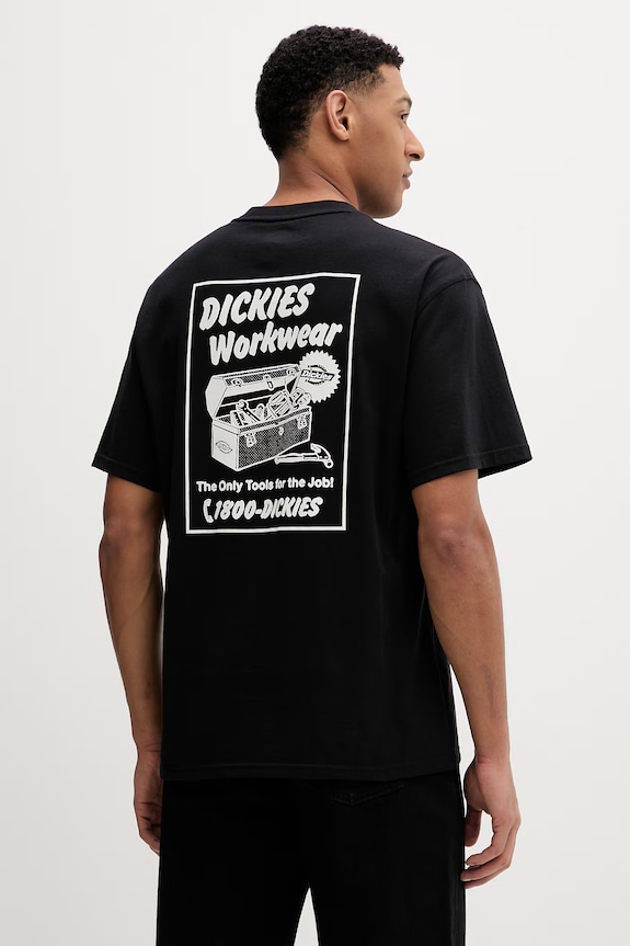 Dickies tricou din bumbac print negru DK0A8853BLK1