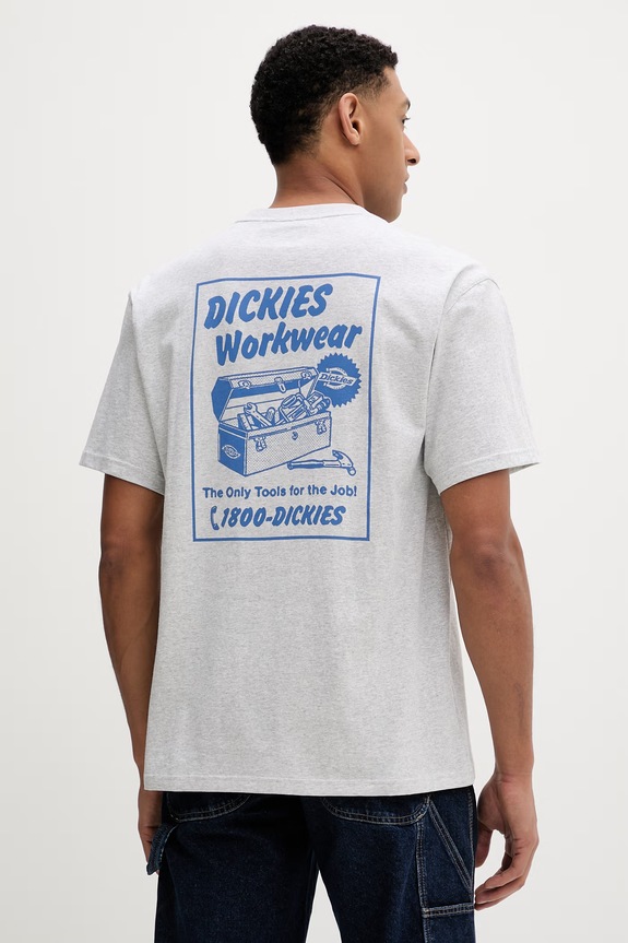Bavlnené tričko Dickies melanž sivá DK0A8853A281