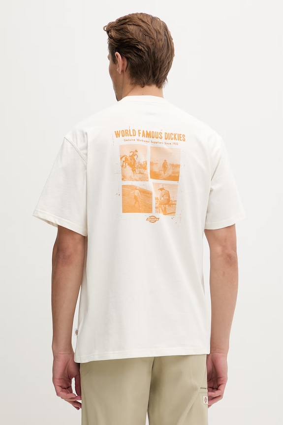 Dickies t-shirt da uomo in cotone beige DK0A88QOC481