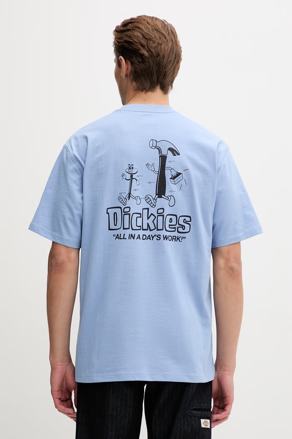 Dickies t-shirt da uomo in cotone blu DK0A88GEL391