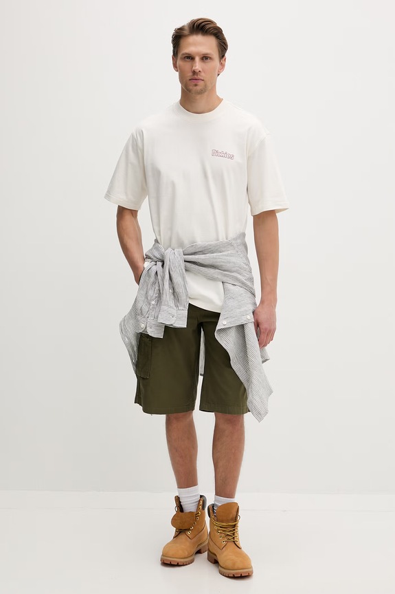 Dickies T-shirt ανδρικό βαμβακερό DK0A88GEC481 μπεζ SS26