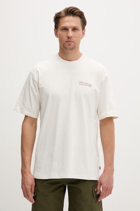 Ρούχα Dickies T-shirt ανδρικό βαμβακερό DK0A88GEC481 μπεζ