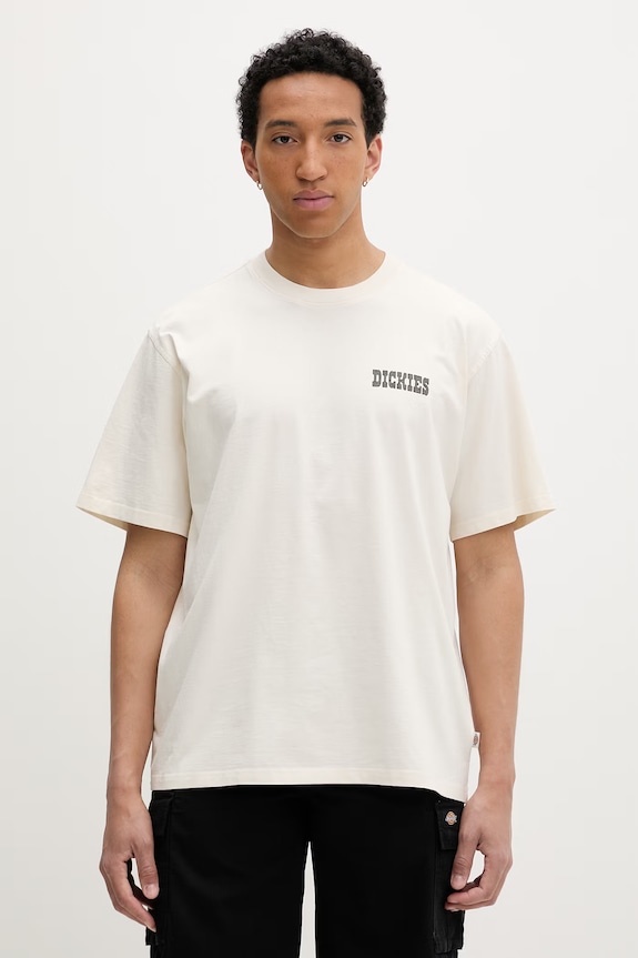 Ρούχα Dickies t-shirt ανδρικό βαμβακερό DK0A883BC481 μπεζ